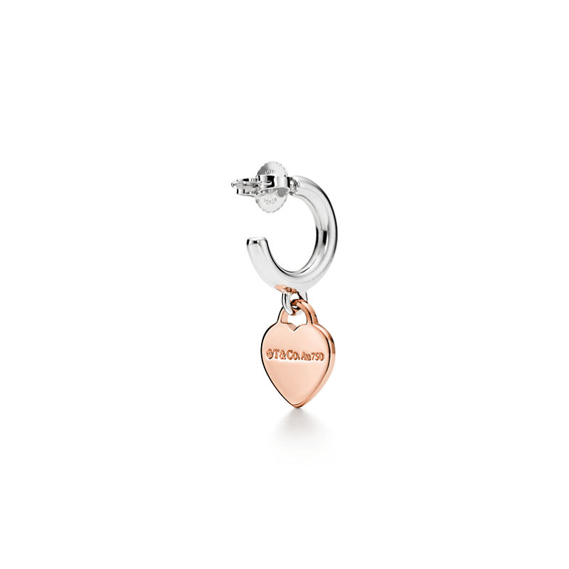 Tiffany & Co. Return to Tiffany™ Pendientes de aro de plata de ley y oro rosa tamaño mini Últimos 2 días