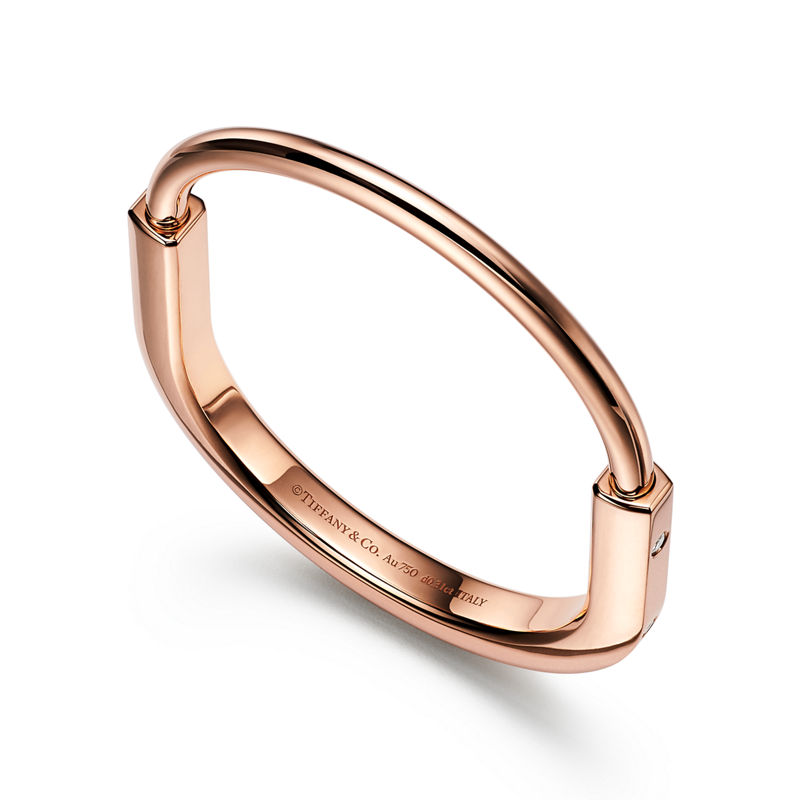 Tiffany & Co. Tiffany Lock Brazalete en oro rosa con detalles de diamantes Solo queda un día