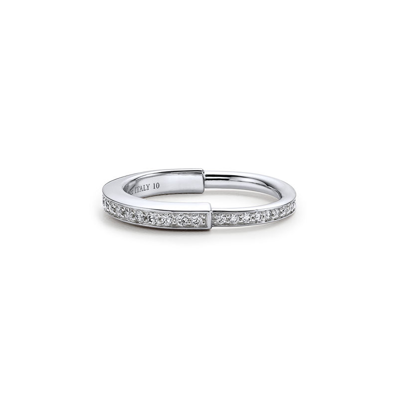 Tiffany & Co. Tiffany Lock Anillo de oro blanco con diamantes en pavé