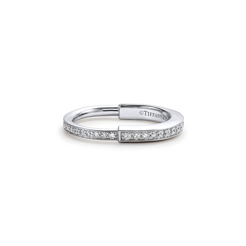 Tiffany & Co. Tiffany Lock Anillo de oro blanco con diamantes en pavé Envío internacional gratuito