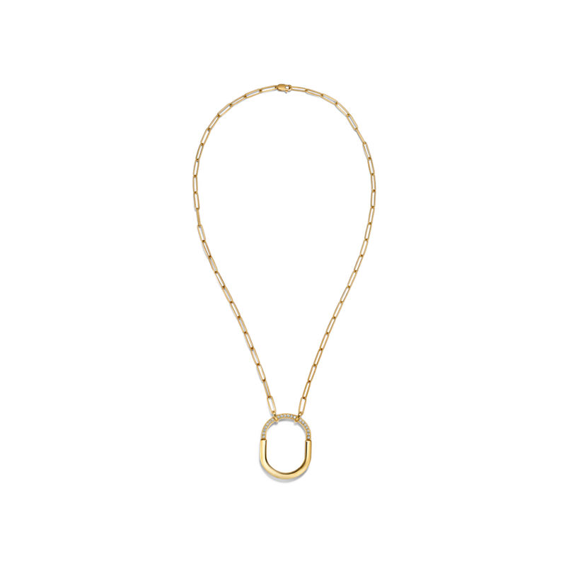 Tiffany & Co. Tiffany Lock Colgante en oro amarillo con diamantes tamaño grande En oferta