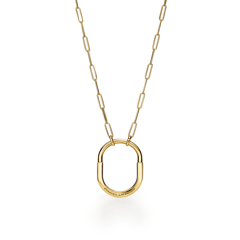 Tiffany & Co. Tiffany Lock Colgante en oro amarillo con diamantes tamaño grande En oferta