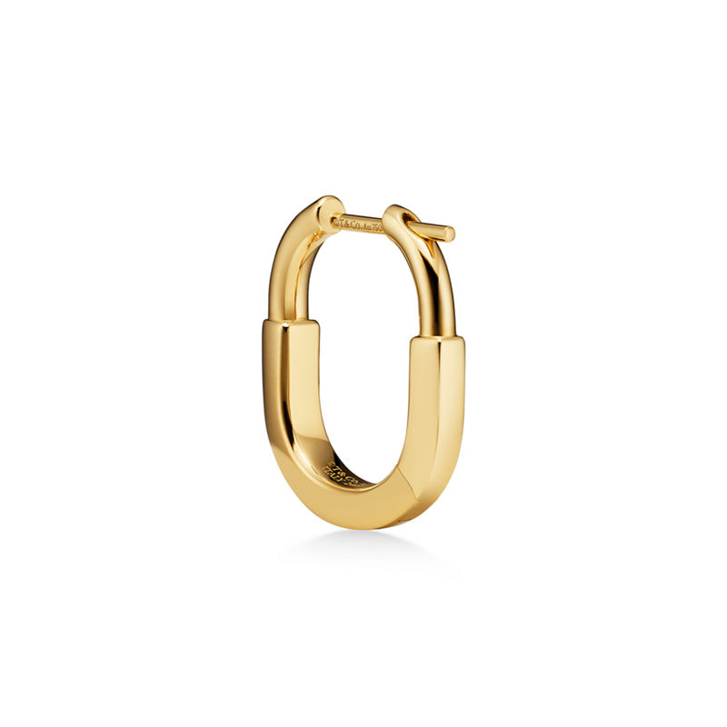 Tiffany & Co. Tiffany Lock Pendientes pequeños de oro amarillo con diamantes Descuentos del mes
