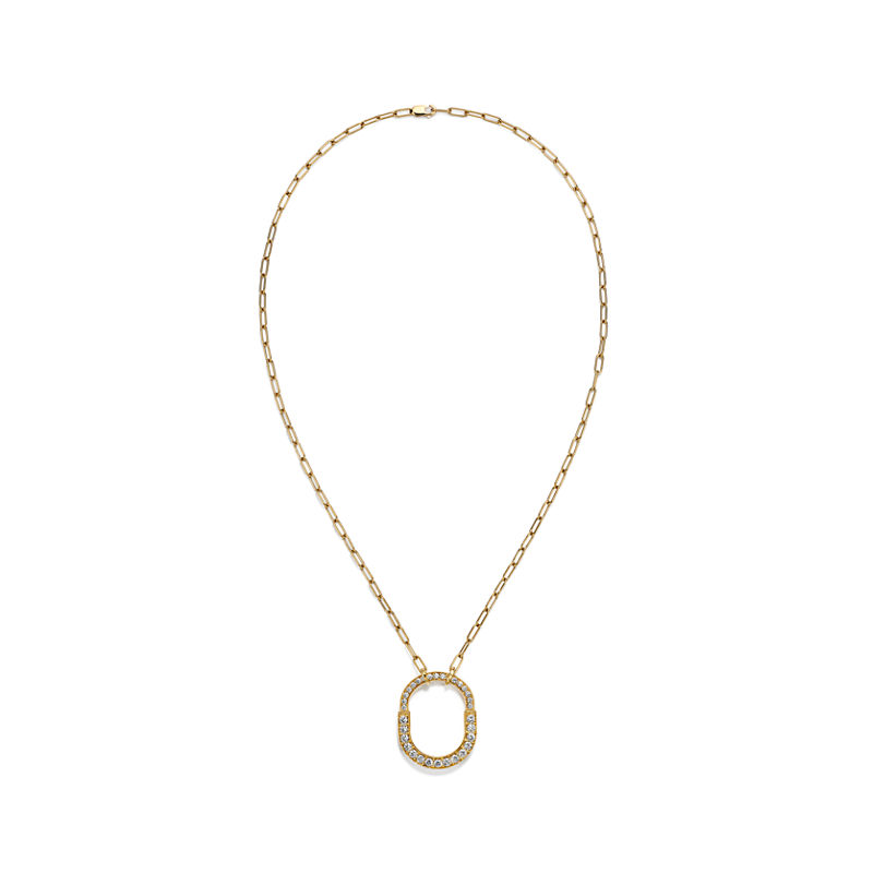 Tiffany & Co. Tiffany Lock Colgante en oro amarillo con diamantes en pavé tamaño mediano Oferta exclusiva
