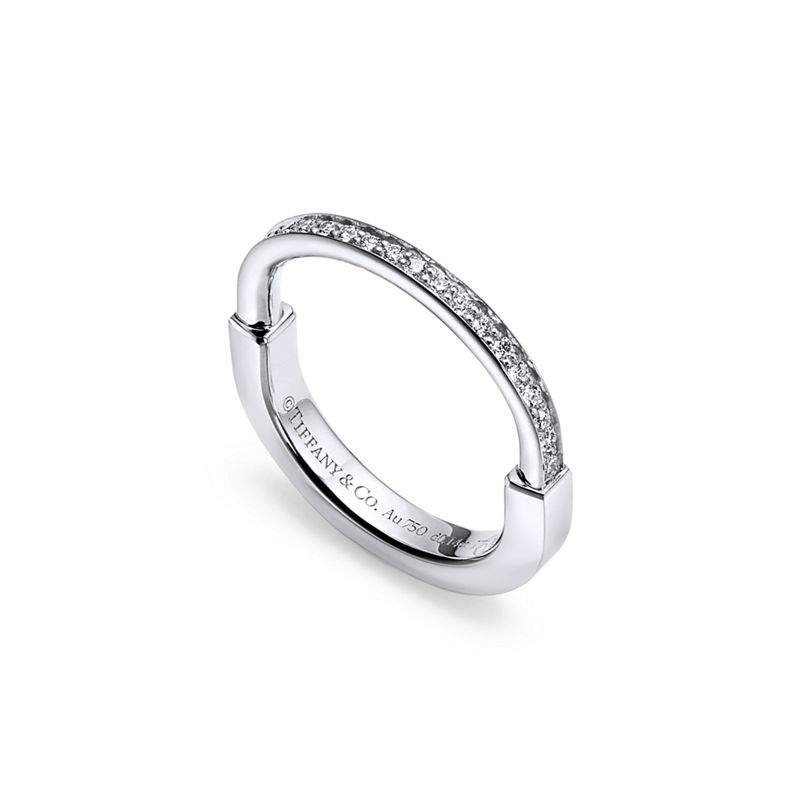 Tiffany & Co. Tiffany Lock Anillo de oro blanco con diamantes Ofertas de temporada