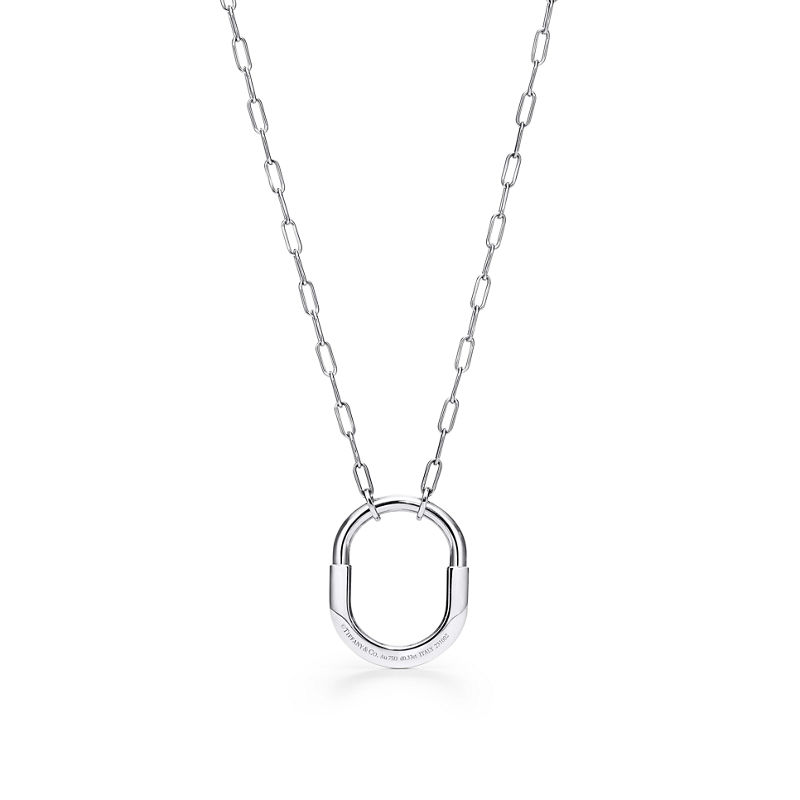 Tiffany & Co. Tiffany Lock Colgante en oro blanco con diamantes tamaño mediano Ofertas especiales