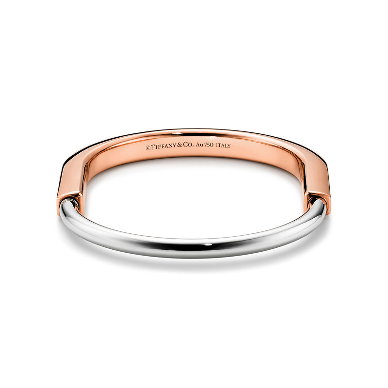 Tiffany & Co. Tiffany Lock Brazalete en oro rosa y blanco Grandes ahorros