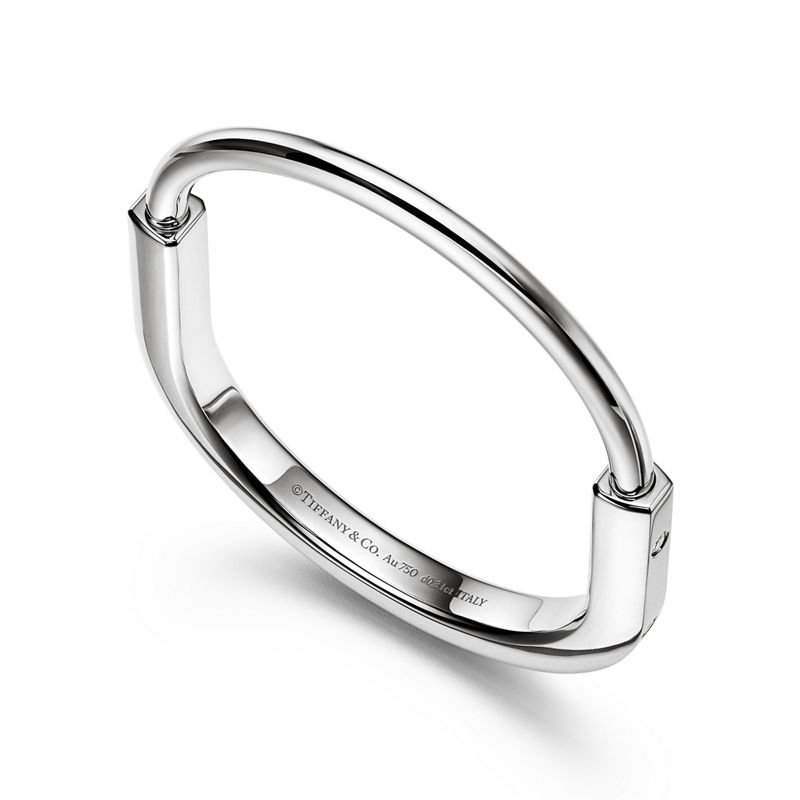 Tiffany & Co. Tiffany Lock Brazalete en oro blanco con detalles de diamantes Devoluciones gratuitas