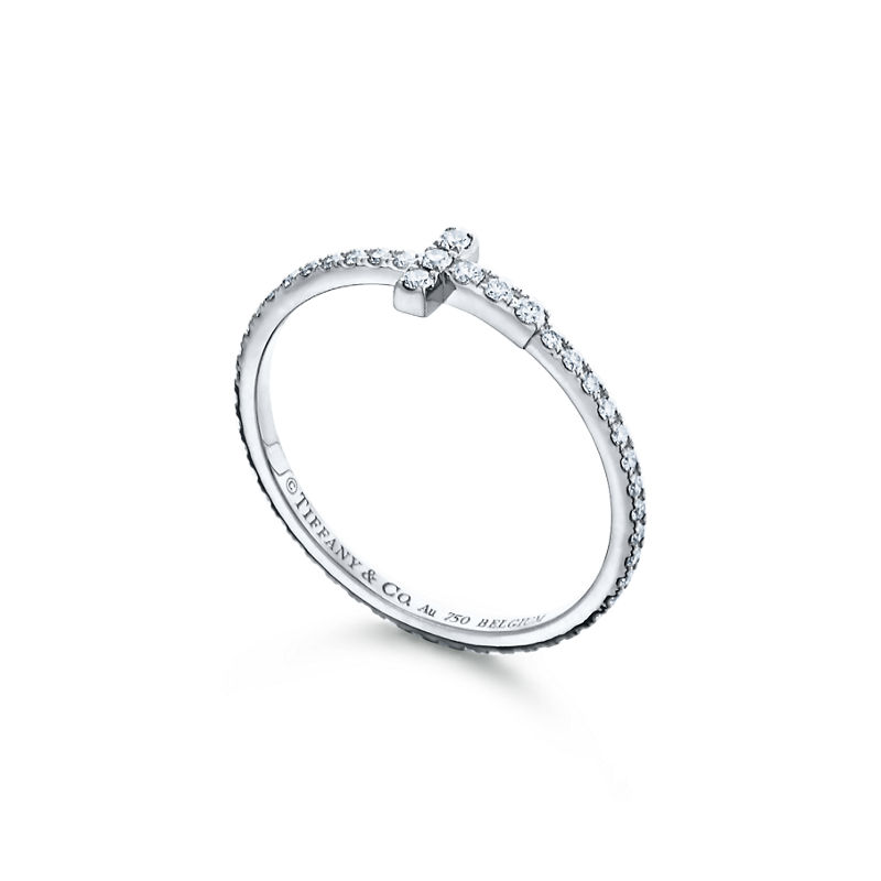 Tiffany & Co. Tiffany T Alianza Wire de diamantes de oro blanco Venta caliente