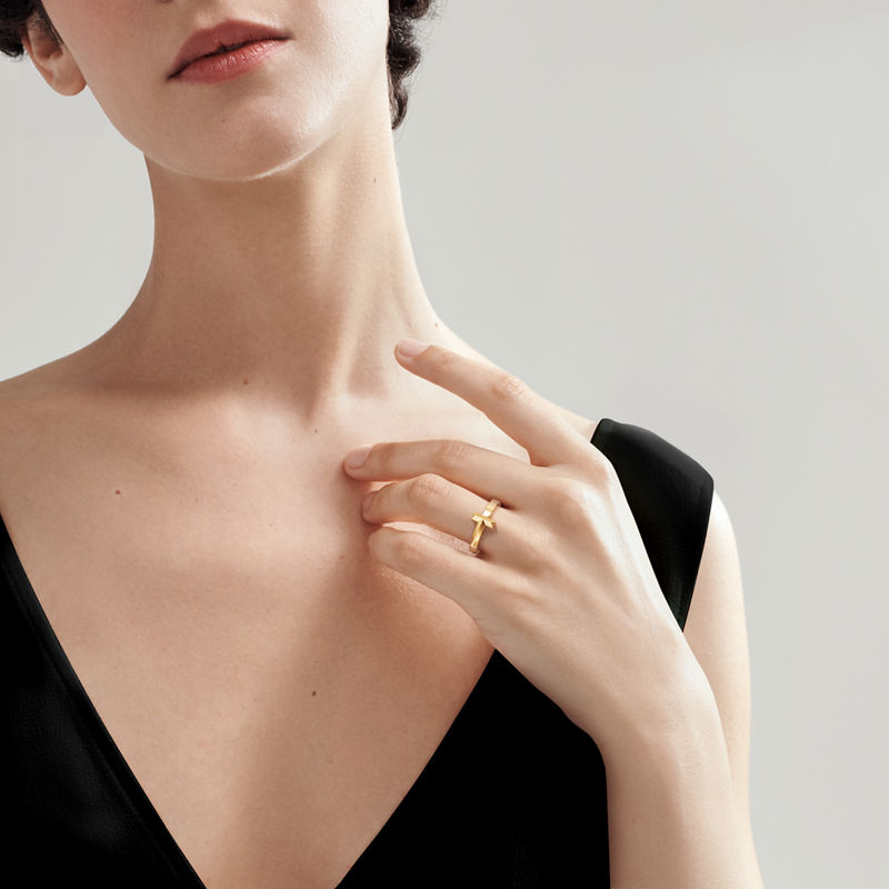 Tiffany & Co. Tiffany T T1 Anillo de oro amarillo Rebajas baratas