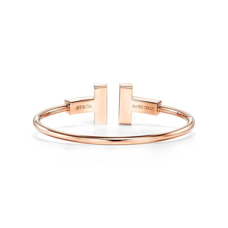 Tiffany & Co. Tiffany T Pulsera Wire ancha de oro rosa Rebajas de fábrica