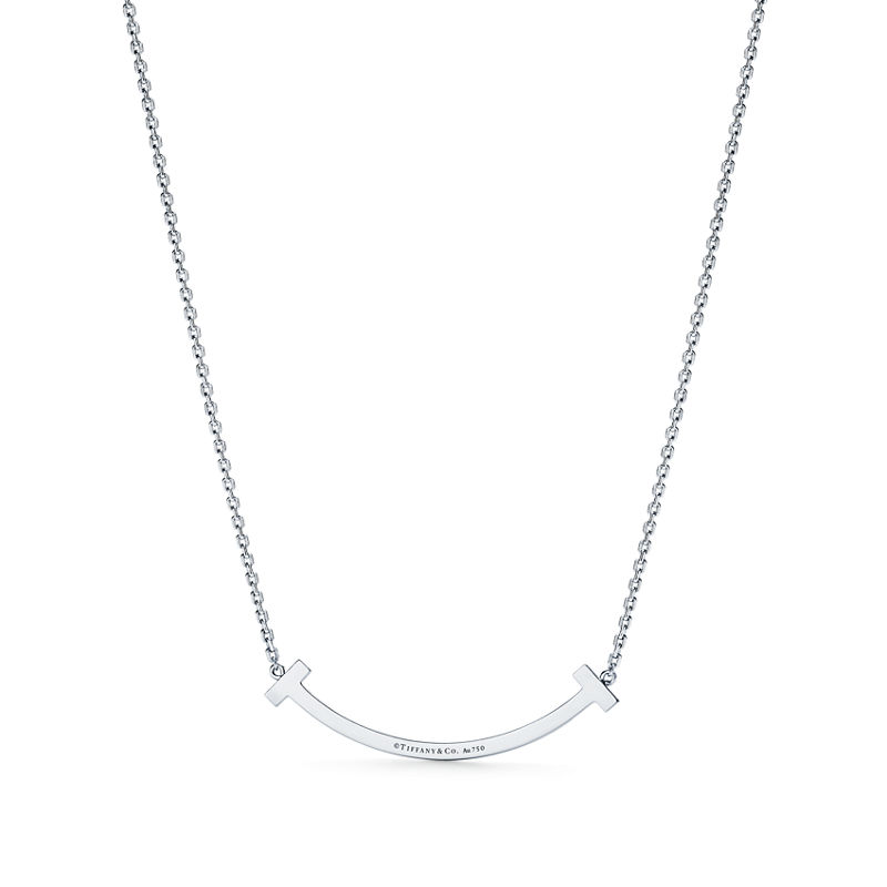 Tiffany & Co. Tiffany T Colgante Smile mediano de oro blanco con diamantes Ventas relámpago
