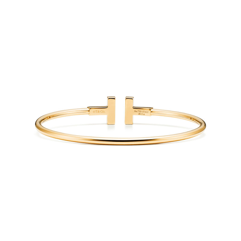 Tiffany & Co. Tiffany T Pulsera Wire de oro amarillo con nácar y diamantes Mejor oferta