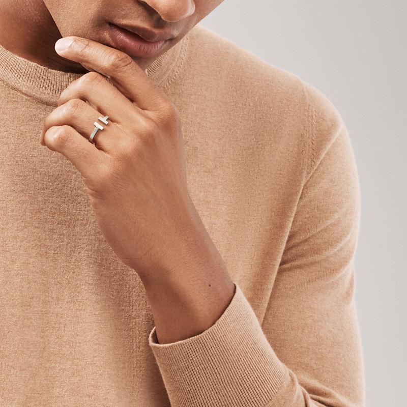 Tiffany & Co. Tiffany T Anillo Square de plata de ley Rebajas online