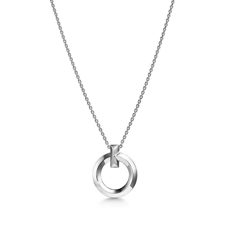 Tiffany & Co. Tiffany T T1 Colgante circular de oro blanco tamaño pequeño