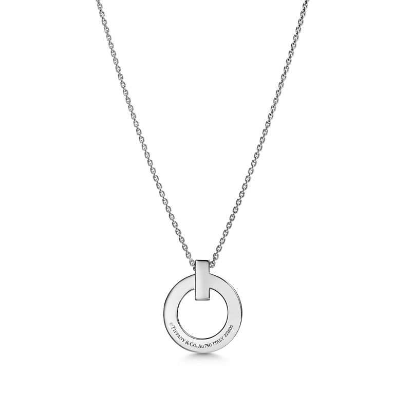 Tiffany & Co. Tiffany T T1 Colgante circular de oro blanco tamaño pequeño Rebajas top