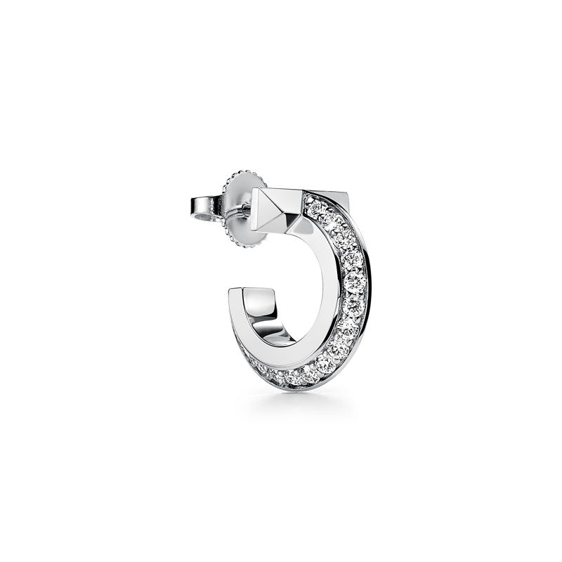Tiffany & Co. Tiffany T Pendientes de aro T1 de oro blanco con diamantes Envío gratis