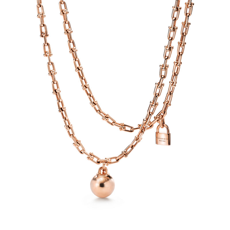 Tiffany & Co. Tiffany HardWear Collar de varias vueltas con eslabones pequeños de oro rosa