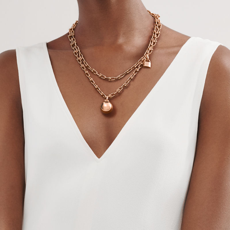 Tiffany & Co. Tiffany HardWear Collar de varias vueltas con eslabones pequeños de oro rosa Promoción por tiempo limitado