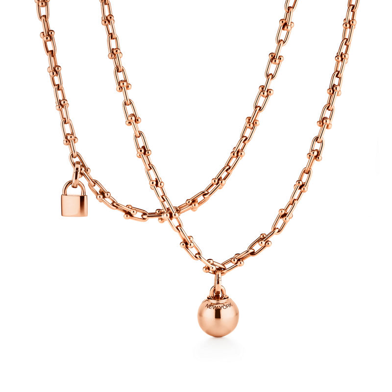 Tiffany & Co. Tiffany HardWear Collar de varias vueltas con eslabones pequeños de oro rosa Promoción por tiempo limitado