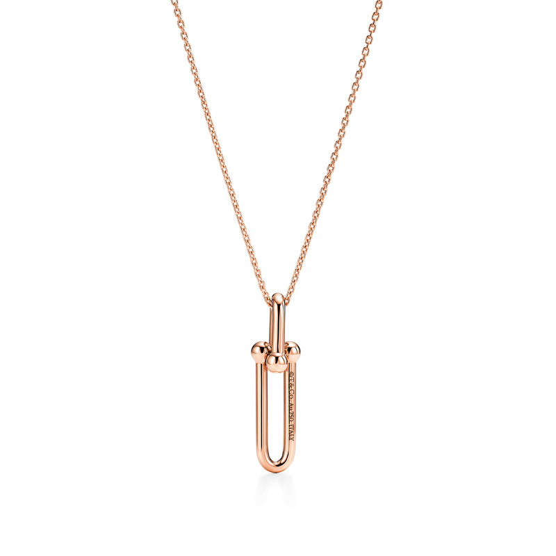 Tiffany & Co. Tiffany HardWear Colgante con eslabón alargado de oro rosa Oferta especial de fábrica