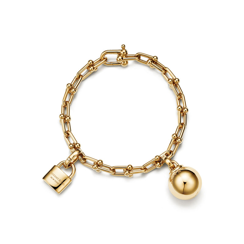 Tiffany & Co. Tiffany HardWear Pulsera de una vuelta con eslabones pequeños de oro amarillo