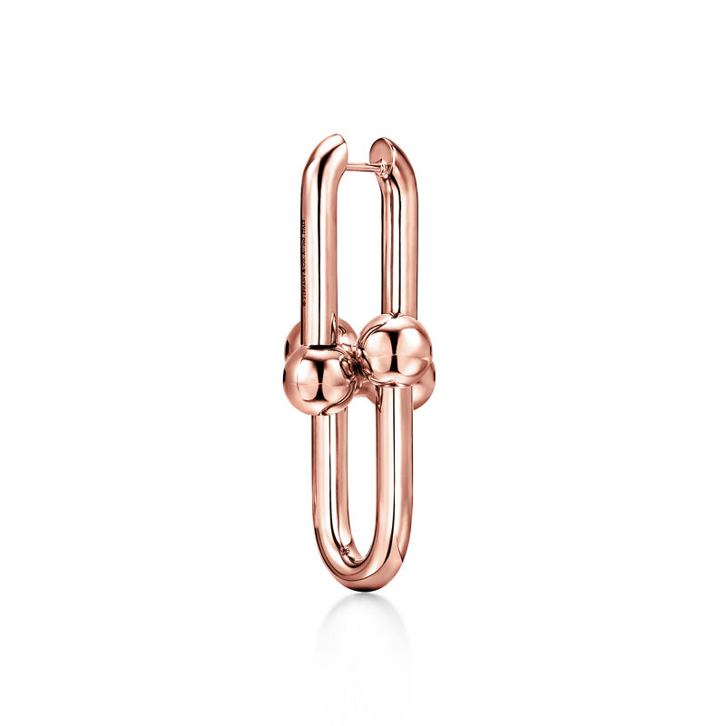 Tiffany & Co. Tiffany HardWear Pendientes de eslabones extragrandes de oro rosa Superdescuento