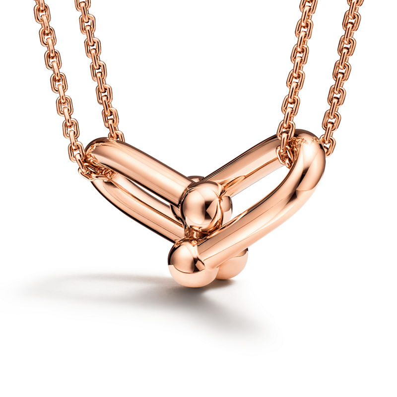 Tiffany & Co. Tiffany HardWear Colgante de eslabones dobles grandes de oro rosa Envío internacional gratuito