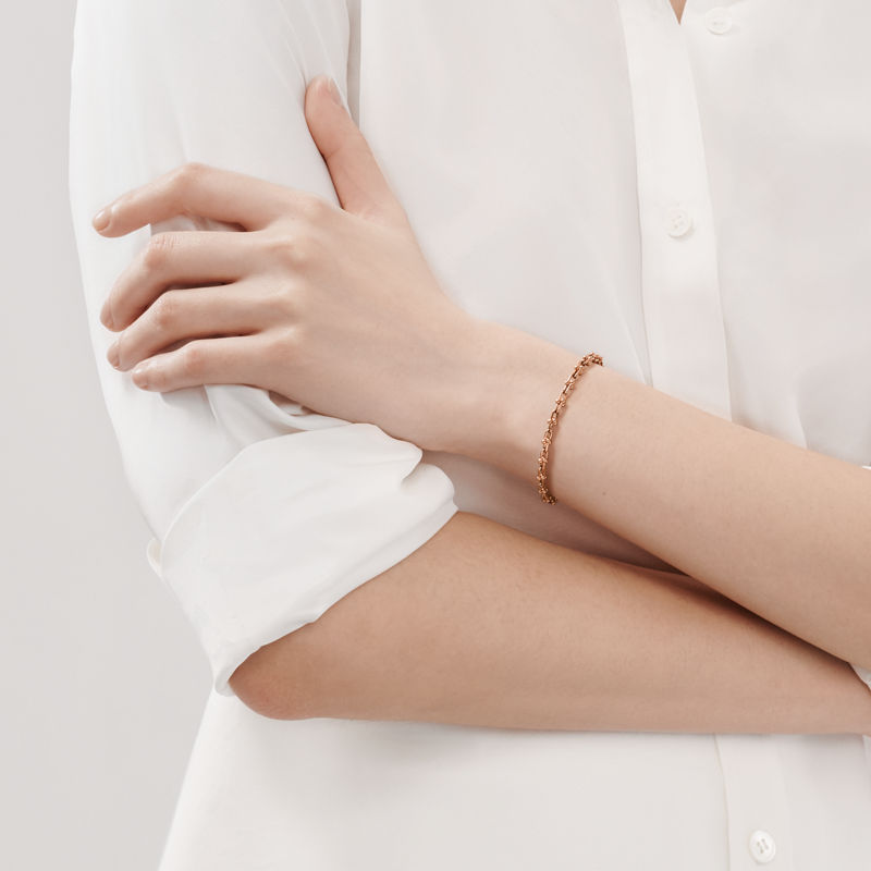 Tiffany & Co. Tiffany HardWear Pulsera de microeslabones de oro rosa Limitado a 3 días