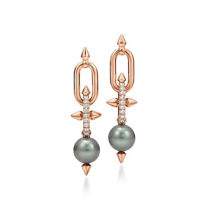 Tiffany & Co. Tiffany Titan by Pharrell Williams Pendientes de perlas de Tahití y oro con diamantes