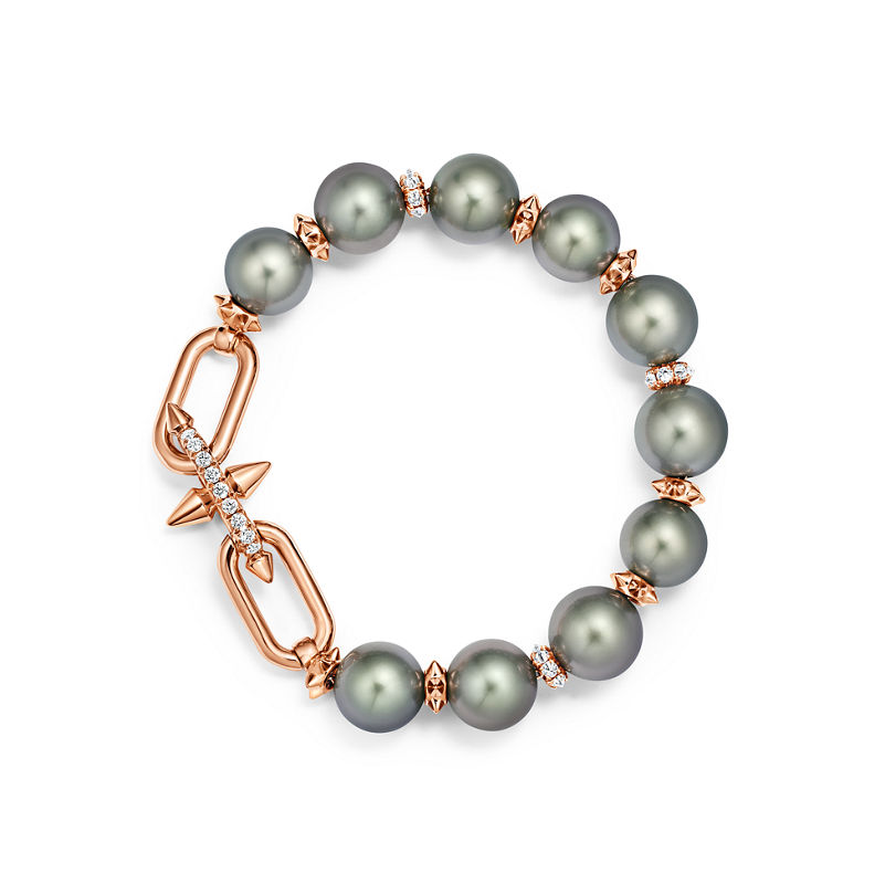 Tiffany & Co. Tiffany Titan by Pharrell Williams Pulsera de perlas de Tahití y oro con diamantes