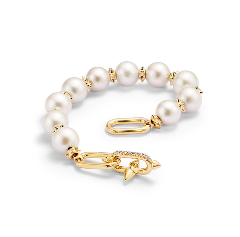 Tiffany & Co. Tiffany Titan by Pharrell Williams Pulsera de perlas de oro amarillo con diamantes Precio ultrabajo