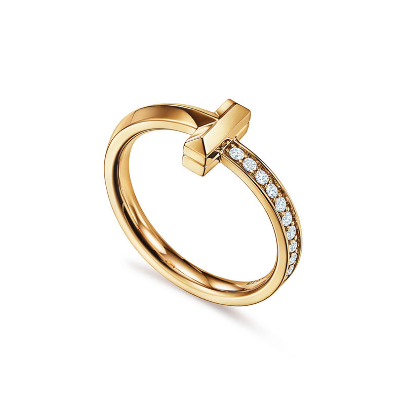 Tiffany & Co. Tiffany T T1 Anillo de oro amarillo con diamantes Rebajas