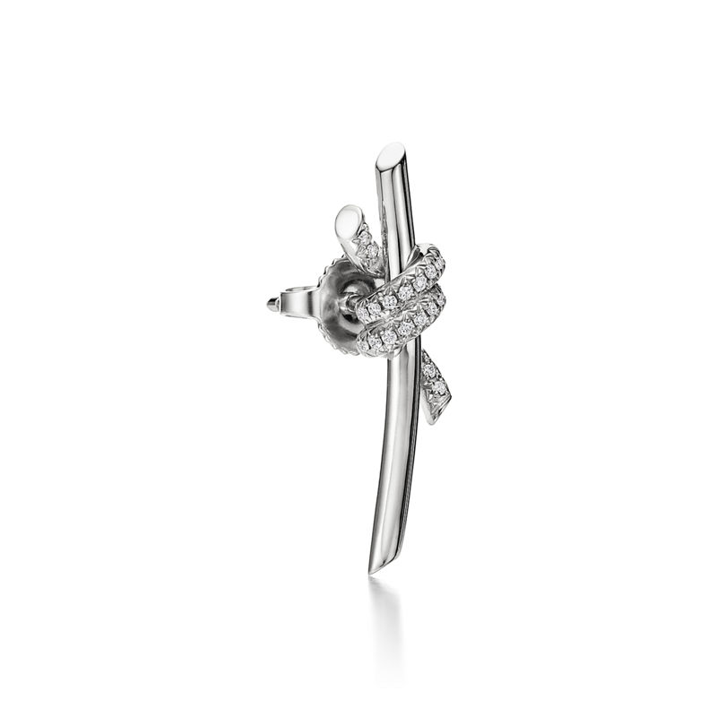 Tiffany & Co. Tiffany Knot Pendientes en oro blanco con diamantes Ofertas