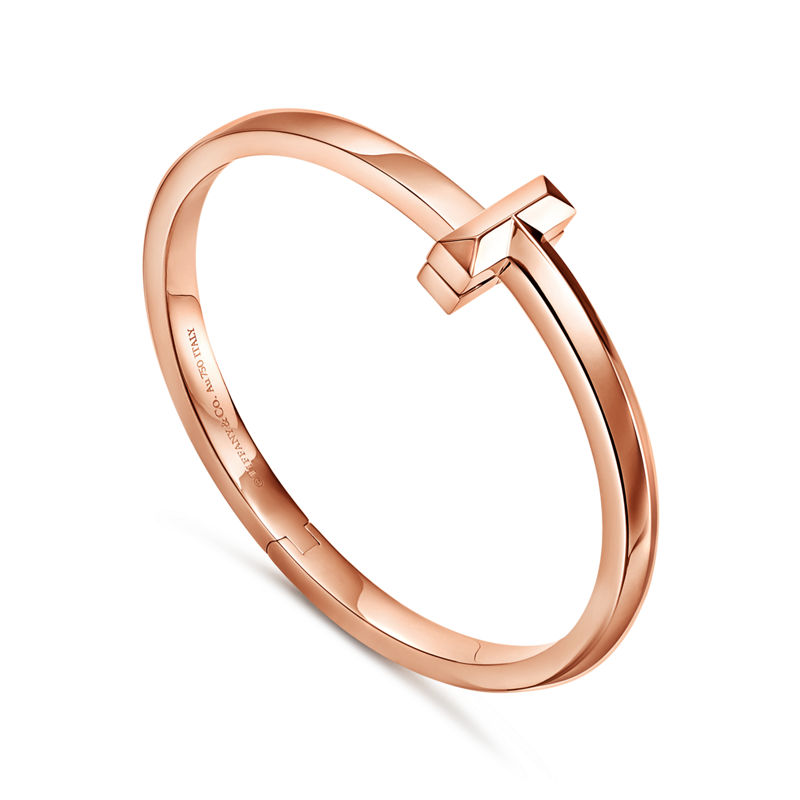 Tiffany & Co. Tiffany T T1 Brazalete articulado ancho de oro rosa Venta caliente