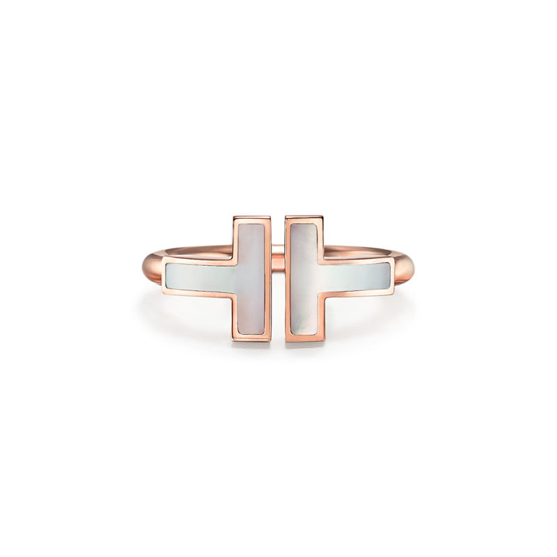 Tiffany & Co. Tiffany T Anillo Wire de oro rosa con nácar