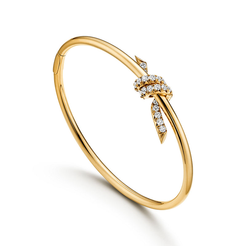Tiffany & Co. Tiffany Knot Brazalete Wire de oro amarillo con diamantes Superdescuento