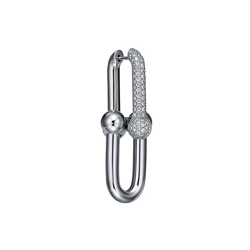 Tiffany & Co. Tiffany HardWear Pendientes de eslabones grandes de oro blanco con diamantes en pavé Últimos 3 días