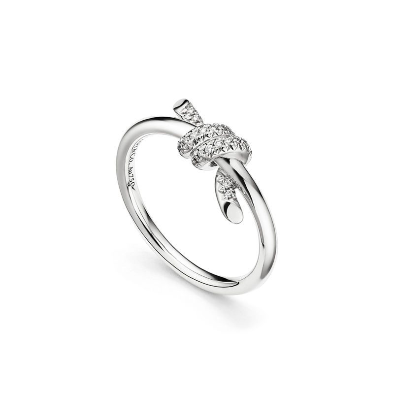 Tiffany & Co. Tiffany Knot Anillo en oro blanco con diamantes Precio de fábrica