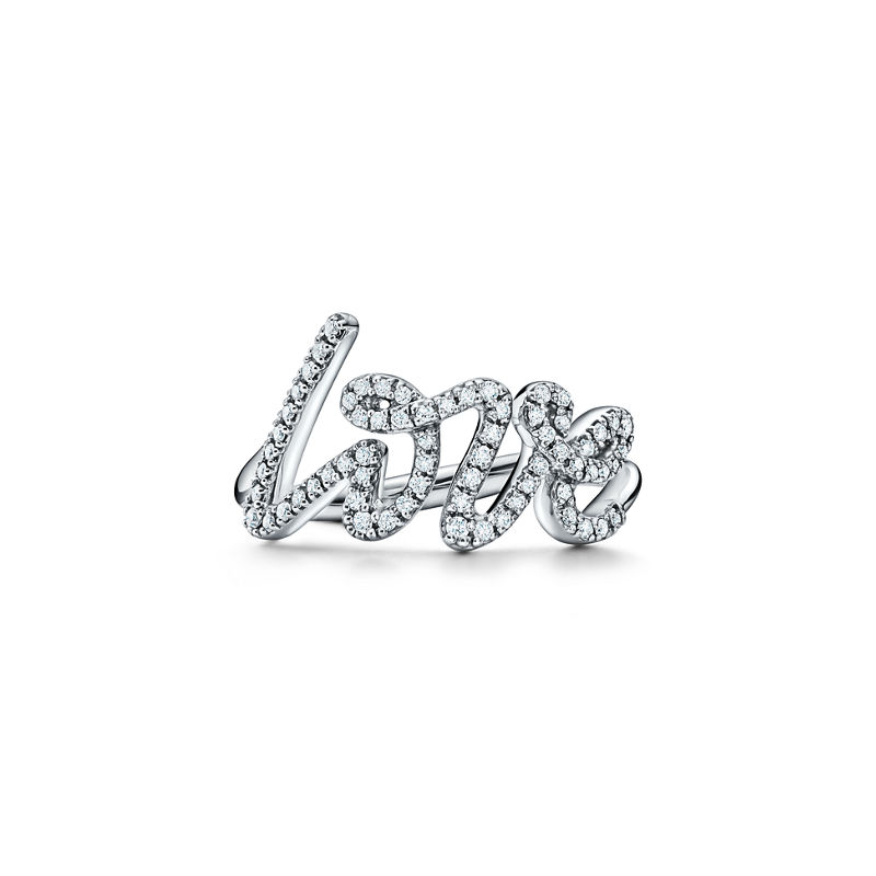 Tiffany & Co. Paloma’s Graffiti Anillo Love en oro blanco con diamantes tamaño pequeño