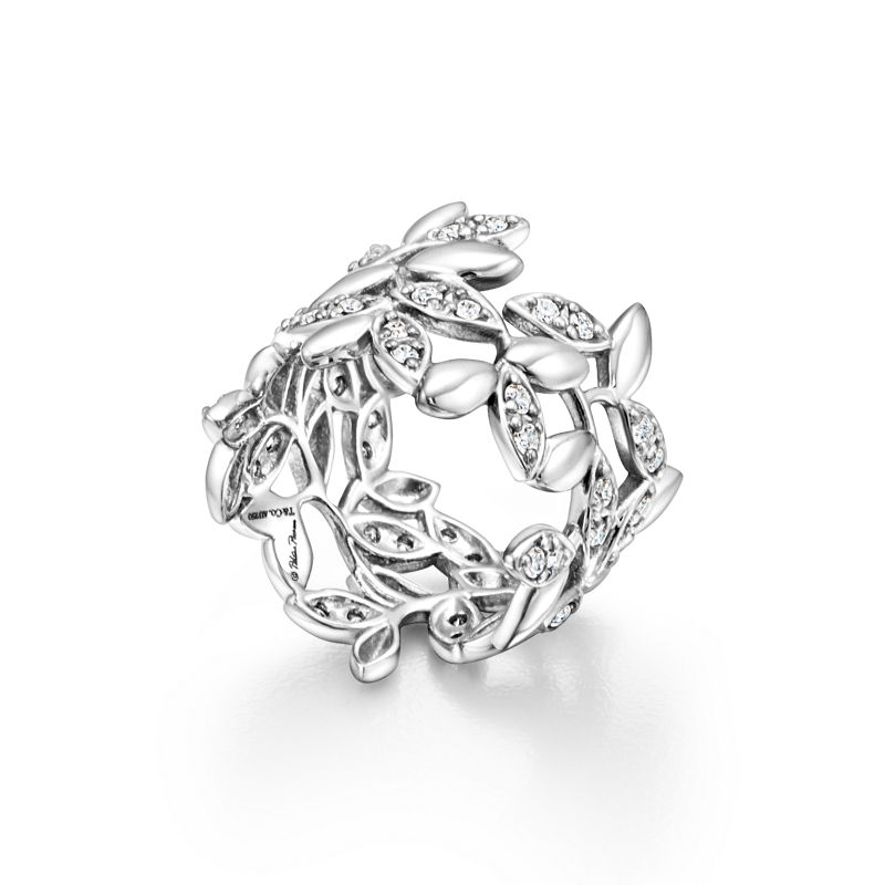 Tiffany & Co. Paloma Picasso® Alianza Olive Leaf en oro blanco con diamantes Solo hoy