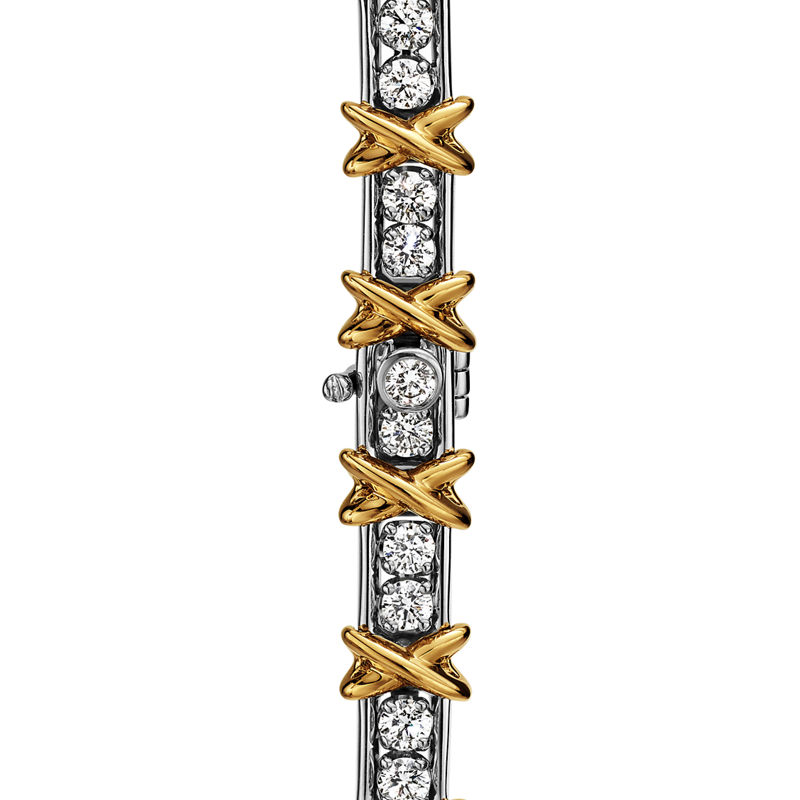 Tiffany & Co. Jean Schlumberger by Tiffany Pulsera 36 Stone de platino y oro con diamantes Limitado a 3 días