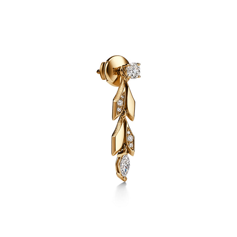 Tiffany & Co. Tiffany Victoria® Pendientes largos transformables Vine en oro amarillo con diamantes Ofertas especiales