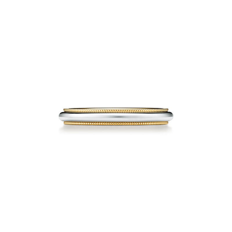 Tiffany & Co. Tiffany Together Alianza con milgrain de oro amarillo y platino