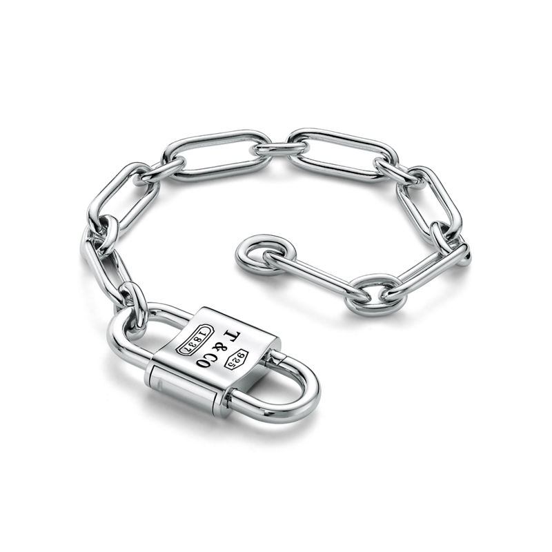 Tiffany & Co. Tiffany 1837™ Pulsera con candado doble grande de plata de ley Últimos 2 días