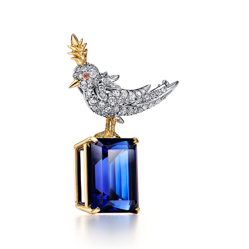 Tiffany & Co. Schlumberger by Tiffany & Co.™ Broche Bird on a Rock en oro amarillo y platino Liquidación