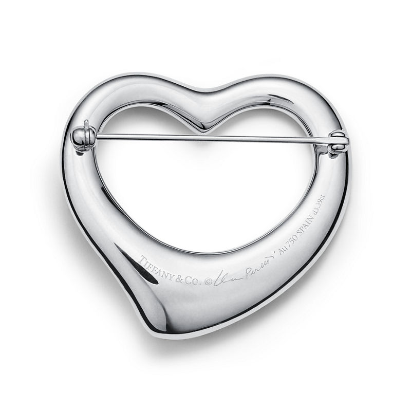 Tiffany & Co. Elsa Peretti® Broche Open Heart de platino con diamantes en pavé Limitado a 3 días