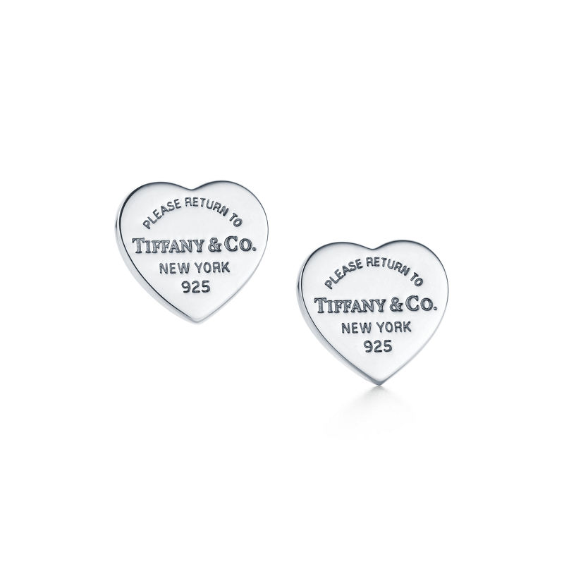 Tiffany & Co. Return to Tiffany™ Pendientes de botón de insignia de corazón en plata tamaño mini