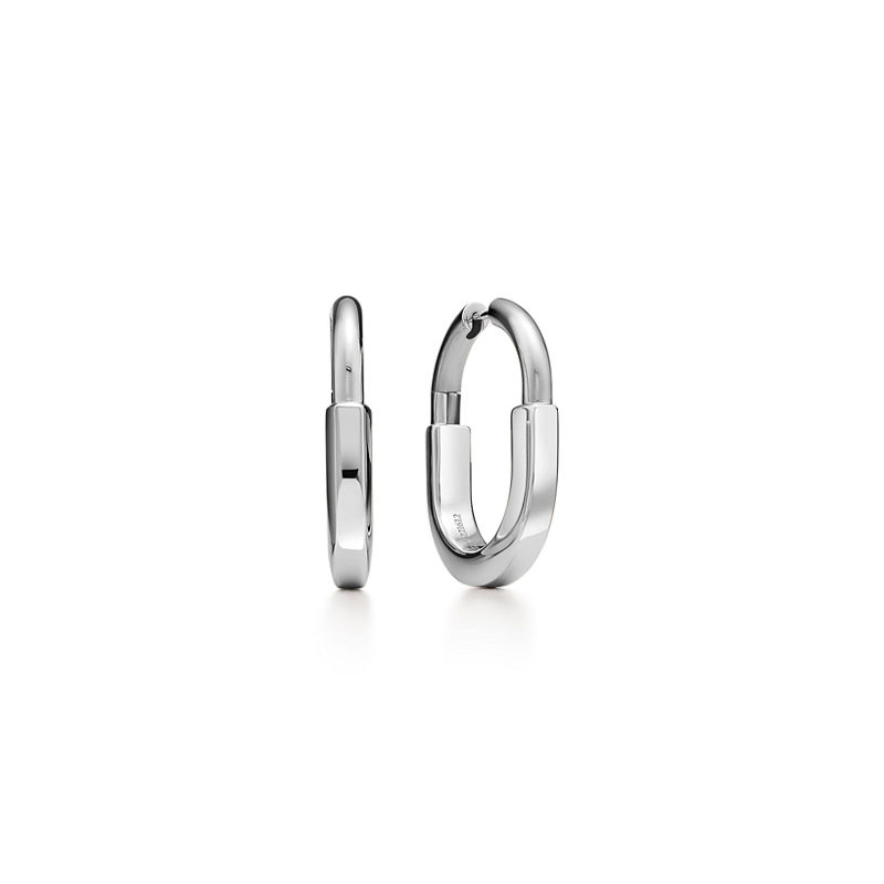 Tiffany & Co. Tiffany Lock Pendientes en oro blanco tamaño mediano