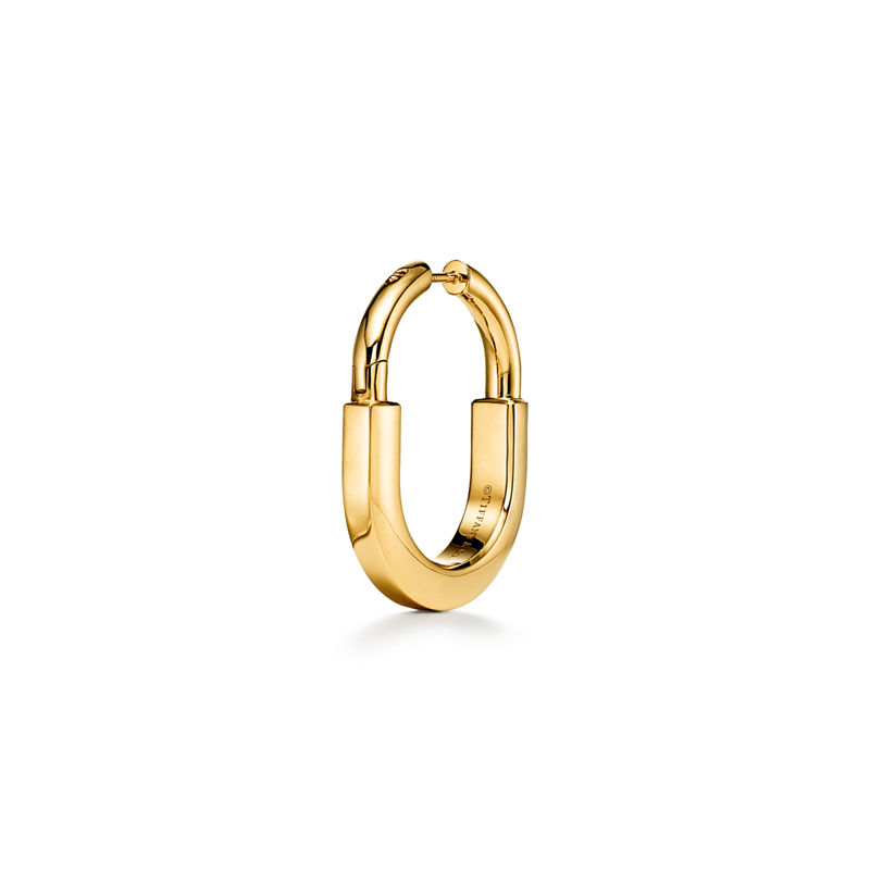 Tiffany & Co. Tiffany Lock Pendientes en oro amarillo con diamantes tamaño mediano Devoluciones gratuitas